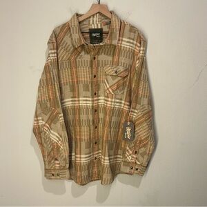 Howler Brothers Harker’s Flannel Shirt 2XL – Conor Plaid Natural – NWT